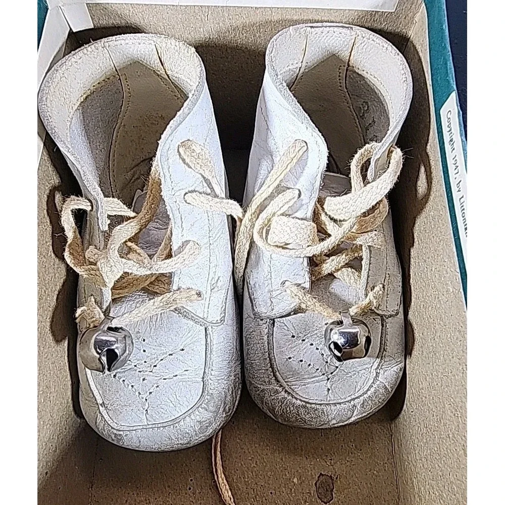 Vintage Little Imp Baby Shoes With Original Box 1947(Printed On‎ Box)